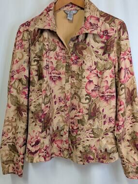 90's Vintage IB Diffusion Floral Micro Suede Western Shirt Size Large
